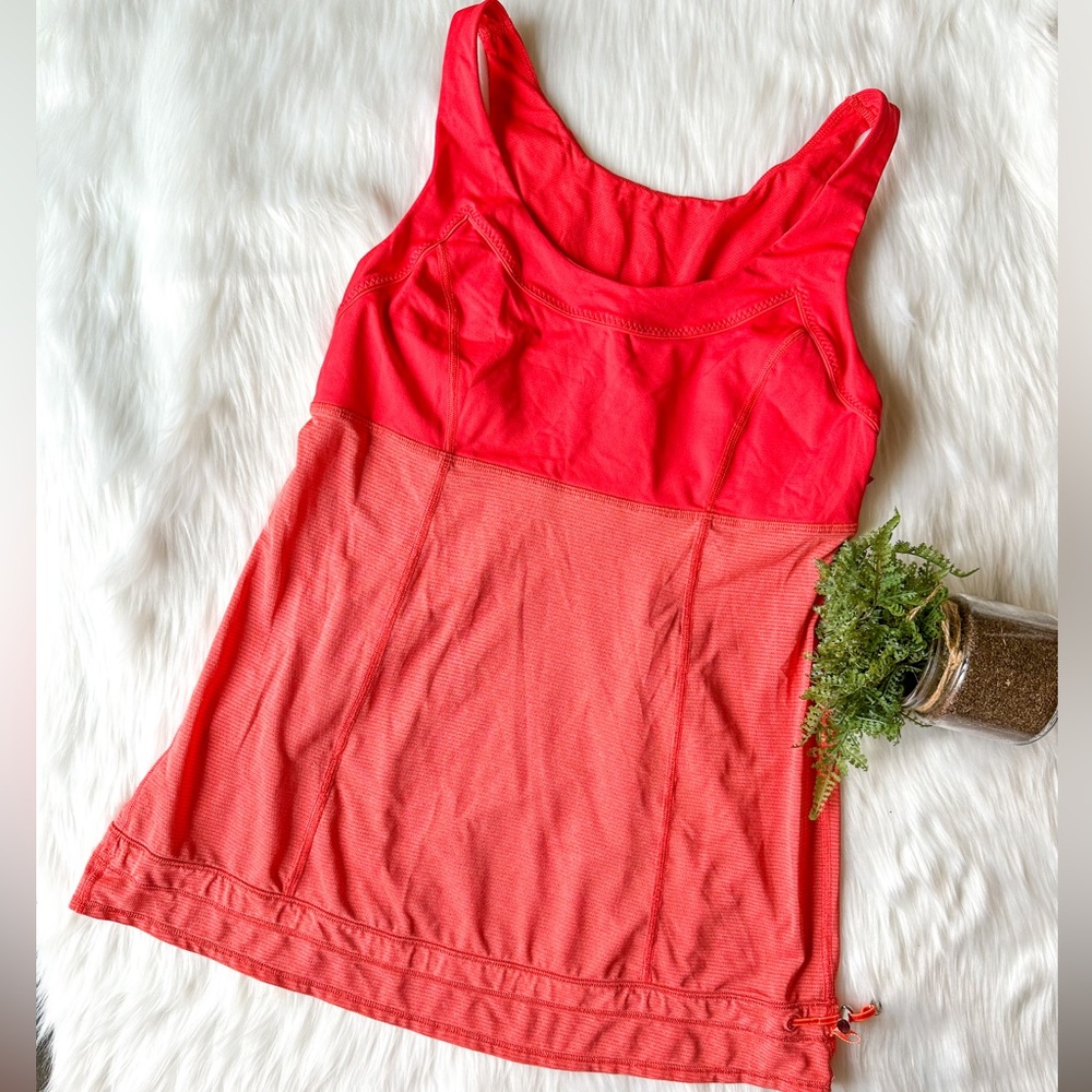LuluLemon Tame Me Tank Coral Stripe Athletica Top 4
